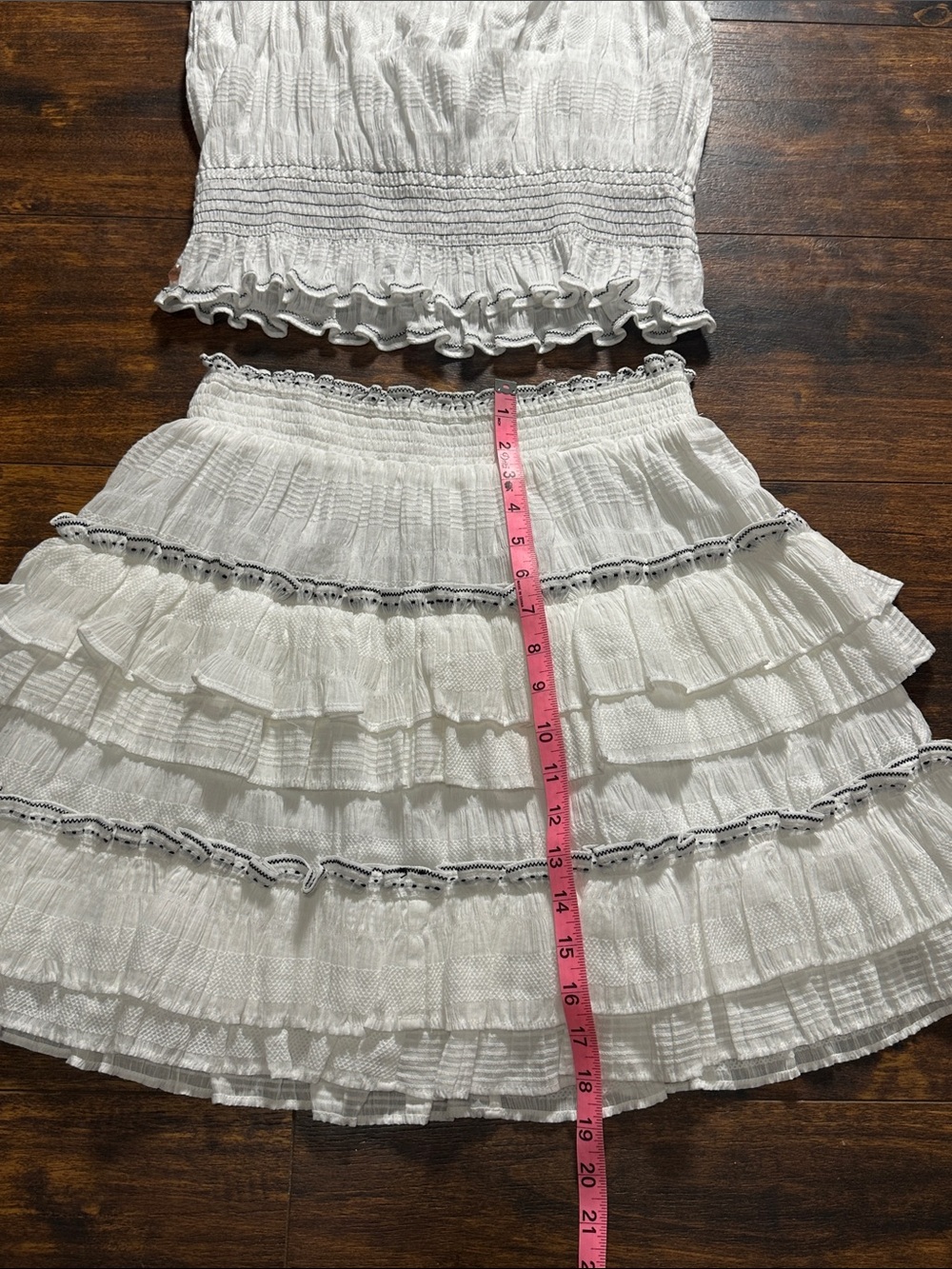 ✨ Scotch & Soda Maison Scotch White Tiered Ruffle 2-Piece Set Sz M - Picture 8 of 11